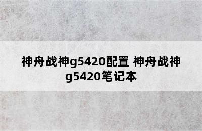 神舟战神g5420配置 神舟战神g5420笔记本